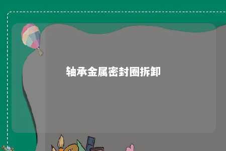 轴承金属密封圈拆卸 